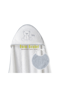 capa bany osito gris + pitet (2p)