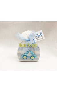 oferta detall de bateig - 17u. caixeta decorada cotxe blau