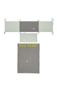 funda nordica+ relleno + protector col. planet menta 120x150 cm