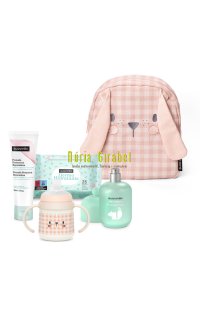 motxilla conill rosa amb productes suavinex + nom personalitzat