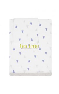 llen�ols cuna col. triangle blau de petit praia