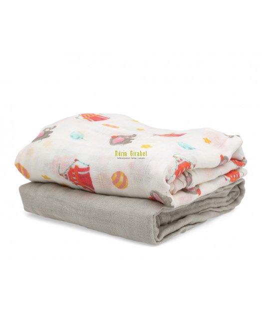 pack 2 muselines circ-gris