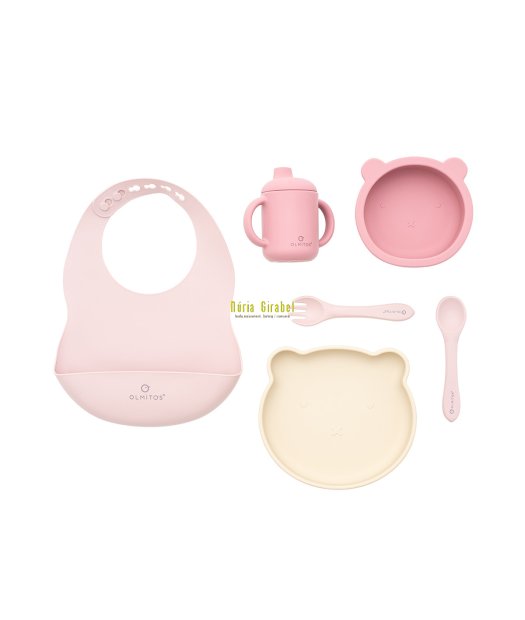 set alimentaci� de silicona 7p rosa d'olmitos