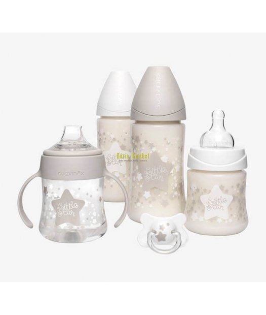 biberons suavinex - lot estrelles blanc