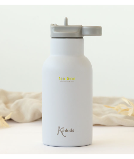 botella termo 350ml color gris de kiokids