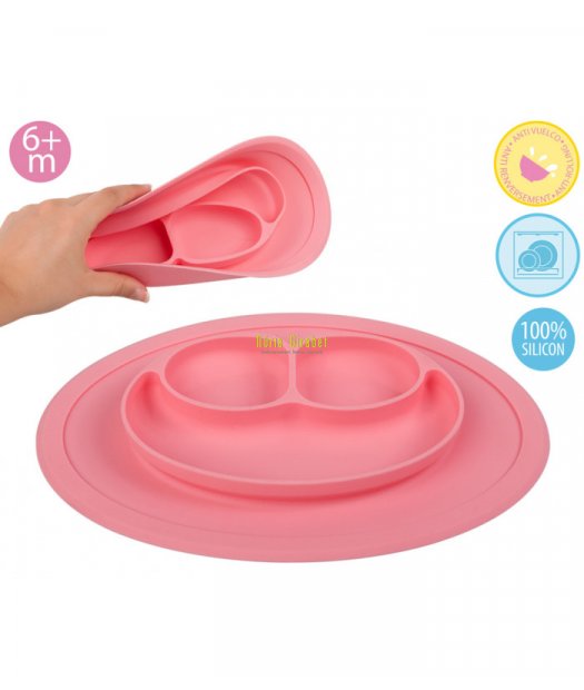 plat de silicona rosa de kio