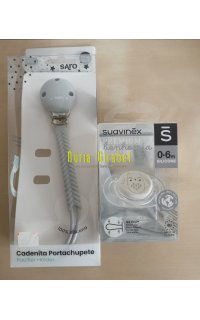 cadeneta de silicona espiga gris + xumet