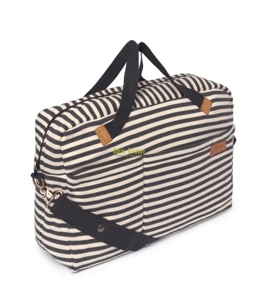 bossa canastreta + necesser col. ratlles beige de babyclic