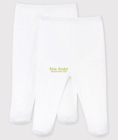 2 pantalonets blancs amb peu