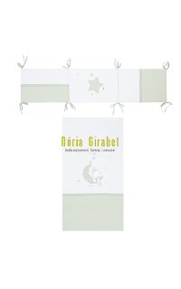 edredo + protector cuna, lluna menta bimbi