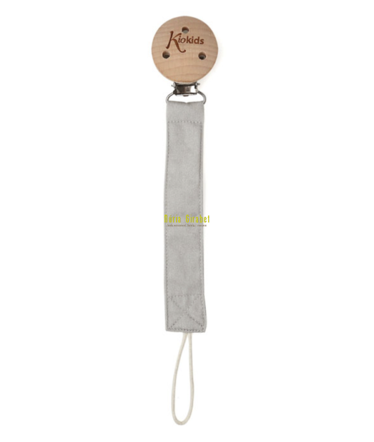 cadeneta xumets de roba gris amb nom personalitzat