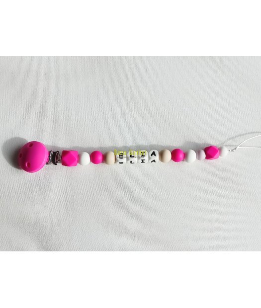 cadeneta silicona amb nom col. rombo rosa ford (fuxia)
