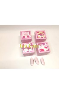 detall de bateig - caixeta quadrada decorada rosa