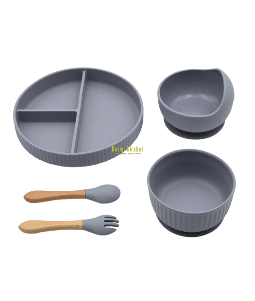 vaixella silicona gris happy steps