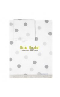 llen�ol cuna col. dot gris de petitpraia
