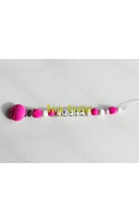 cadeneta silicona amb nom col. rombo rosa ford (fuxia)