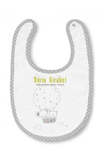 babero ropa mediano col. globo gris