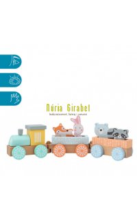 tren de fusta amb animalets