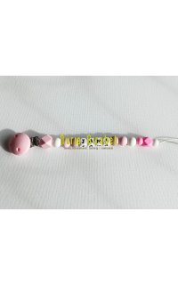 cadeneta silicona amb nom col. rombo rosa fluix