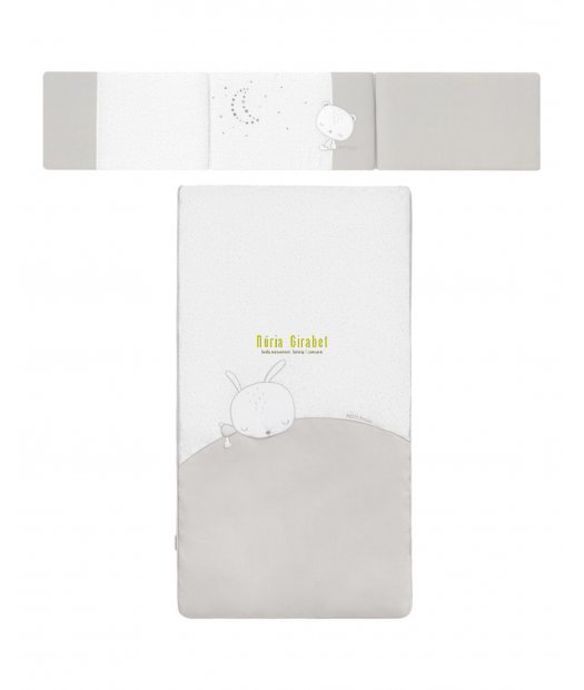 edredo + protector cuna mod. sleepy gris de petit praia