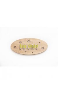 placa mod. estrelles de fusta natural amb nom